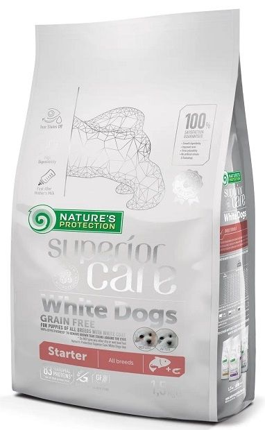 Natures Protection Dog Starter Superior Care Grain Free White Dogs All Breeds беззерновий (стартер) для цуценят усіх порід з лососем
