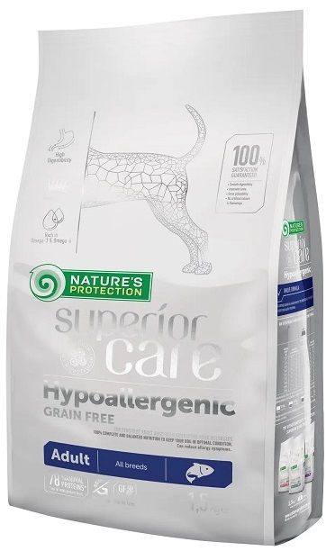 Natures Protection Dog Adult Superior Care Grain Free Hypoallergenic All Breeds, з лососем