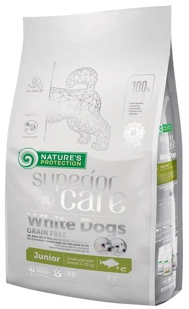 Natures Protection Dog Junior Superior Care Grain Free White Dogs Small Mini Breeds, беззерновий для юніорів малих порід з білою рибою