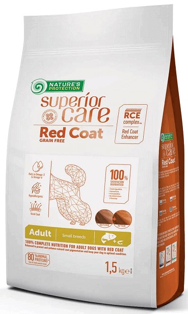 Natures Protection Dog Adult Superior Care Grain Free Red Coat Small Breeds Salmon