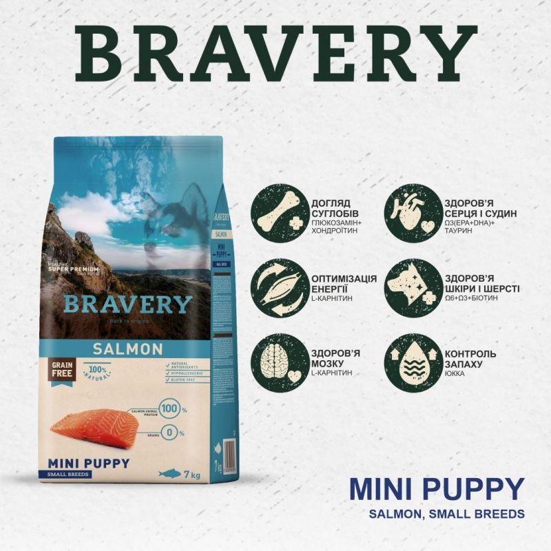 Bravery Salmon Mini Puppy з лососем