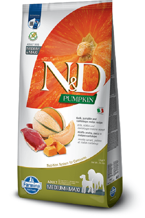 Farmina N&D (Pumpkin) Grain Free Duck & Cantaloupe Adult Medium & Maxi, з качкою та динею