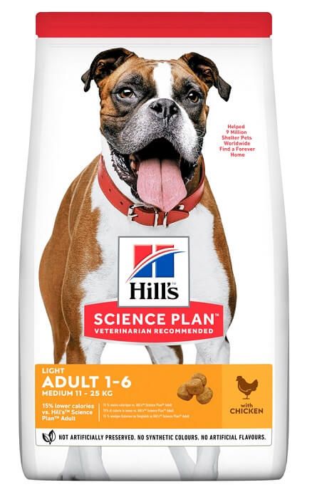 Hills Dog Adult Science Plan Light Medium, з куркою