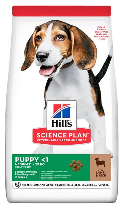 Hill's Science Plan Dog Puppy Medium Lamb Rice, з ягням