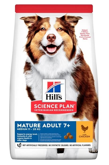 Hills Dog Adult Science Plan Mature Medium Chicken, з куркою