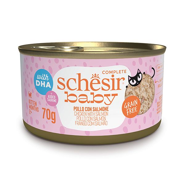 Schesir Ваву Chicken With Salmon для кошенят, курка з лососем в бульйоні