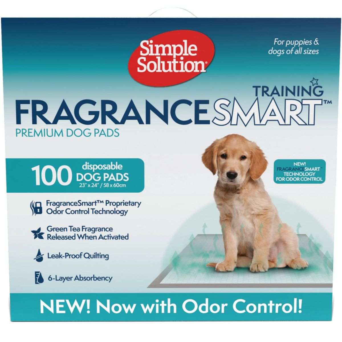 Simple Solution FragranceSmart™ Odor Control Puppy Training Pads Пелюшки для тварин з ароматом зеленого чаю