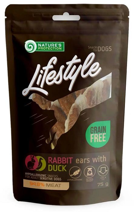 Natures Protection Lifestyle Dog Snack Rabbit ears Duck, кролячі вуха з качкою